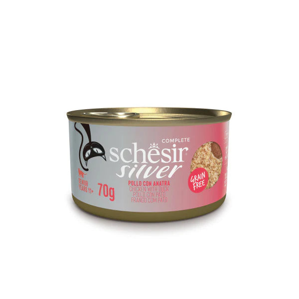 Schesir Silver Senior 11+ Pollo Anatra 70g Schesir Silver Senior 11+ Pollo Anatra 70g
